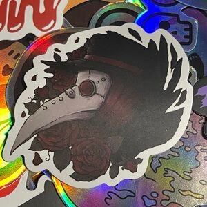 ♥️Bundle & Save♥️ Plague Doctor Sticker with Roses